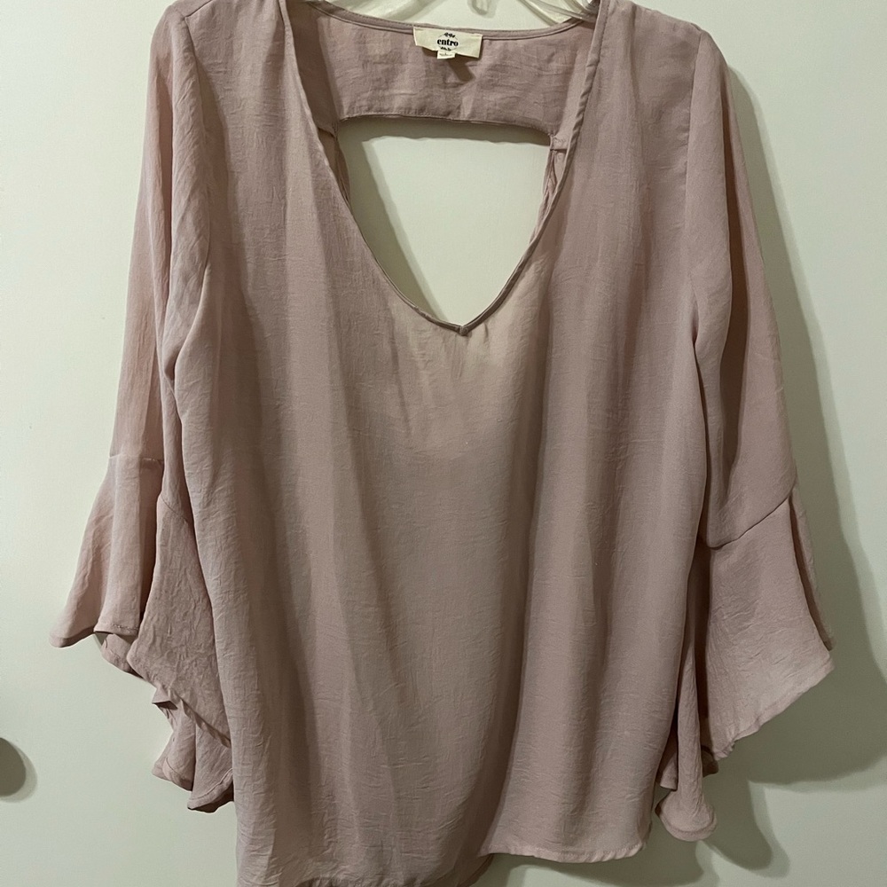 Entro dusty pink top with back cut out size L